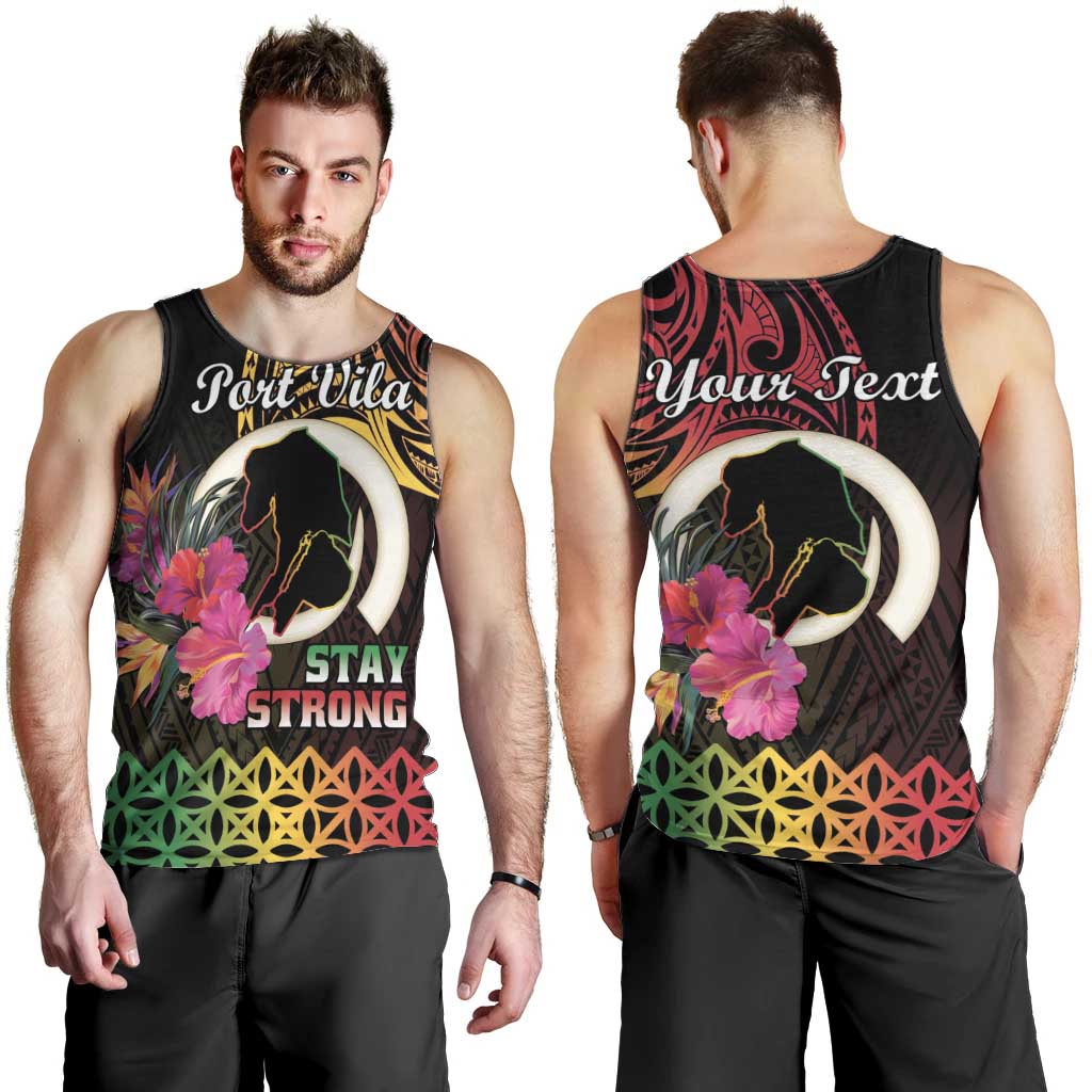 Personalised Vanuatu Port Vila Stay Strong Men Tank Top Long God Yumi Stanap LT01 - Polynesian Pride