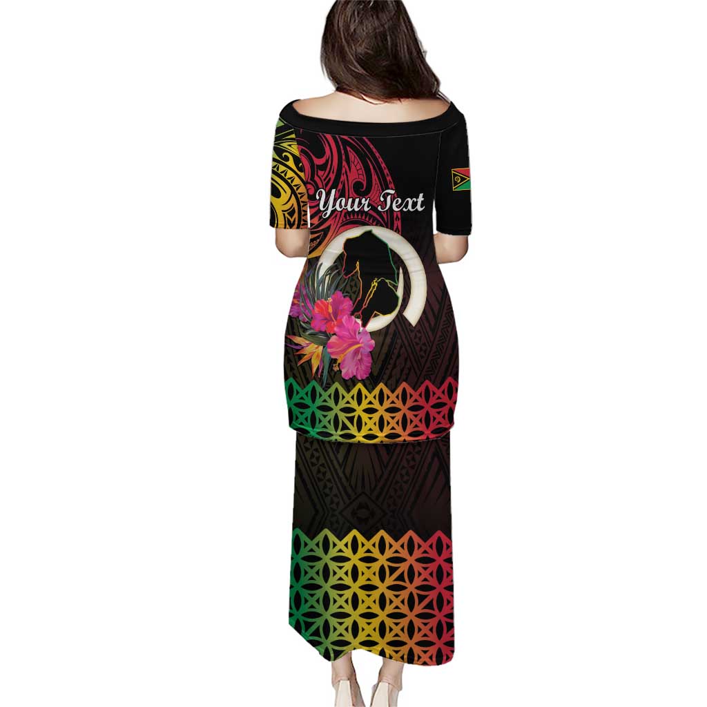 Personalised Vanuatu Port Vila Stay Strong Puletasi Long God Yumi Stanap LT01 - Polynesian Pride