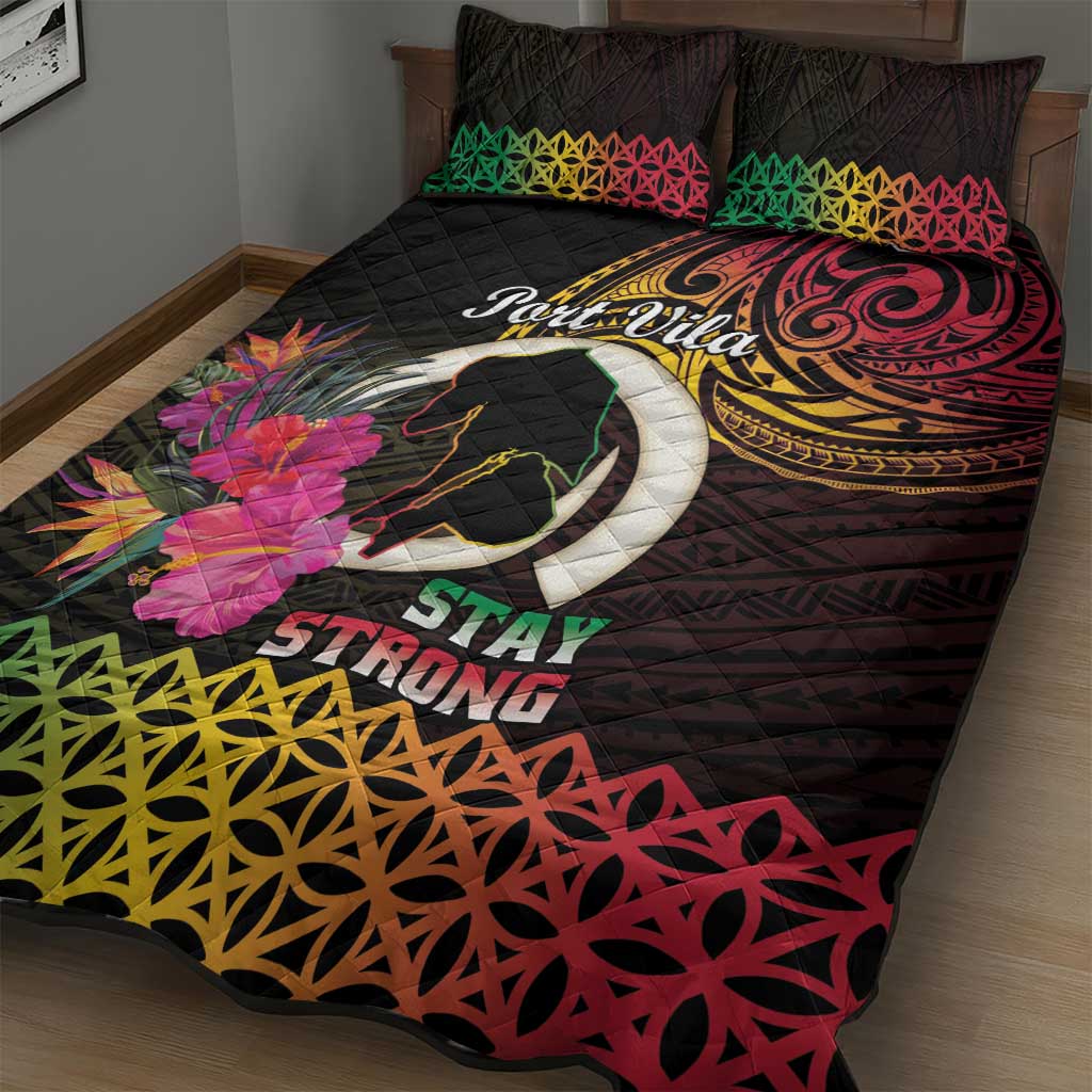 Vanuatu Port Vila Stay Strong Quilt Bed Set Long God Yumi Stanap LT01 - Polynesian Pride