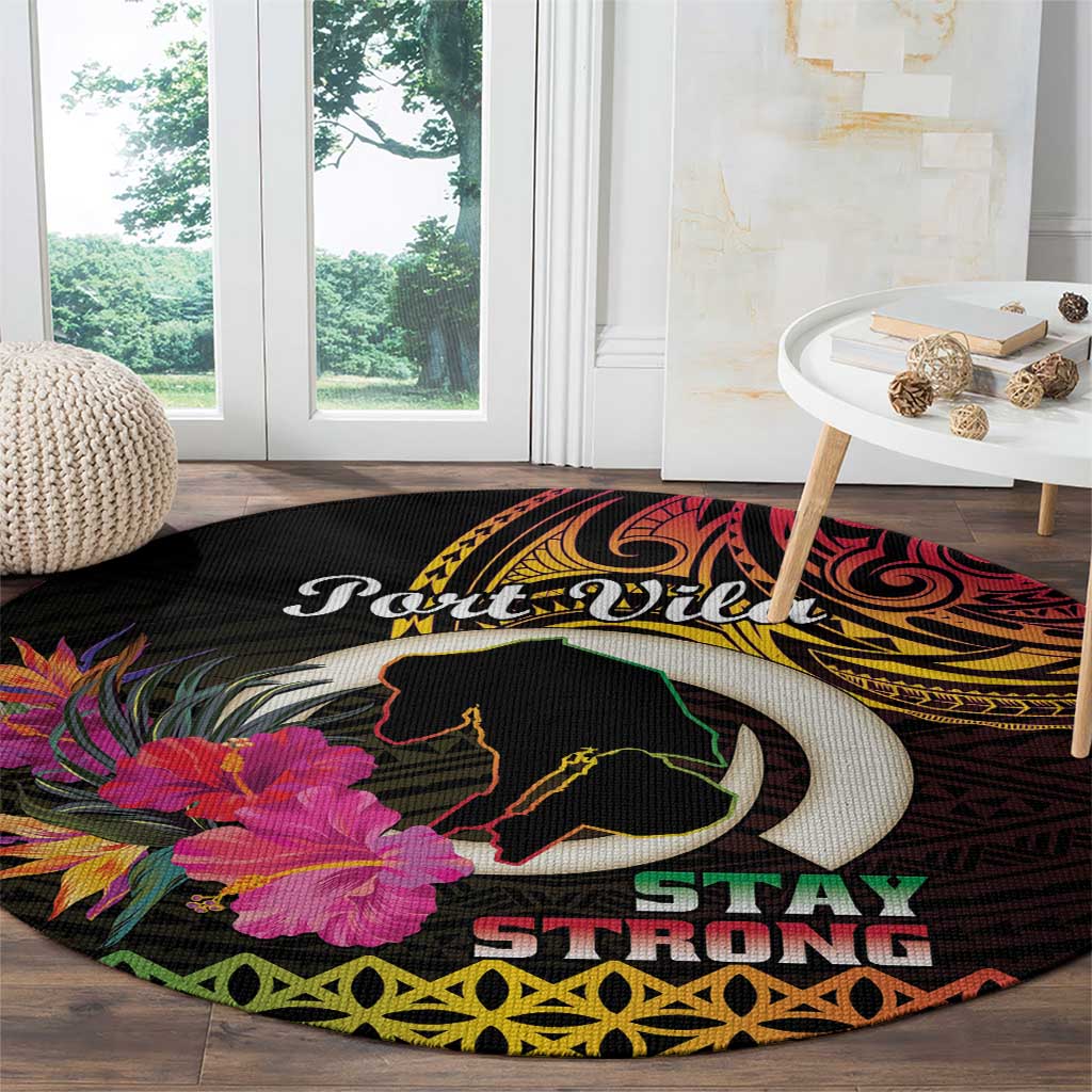 Vanuatu Port Vila Stay Strong Round Carpet Long God Yumi Stanap