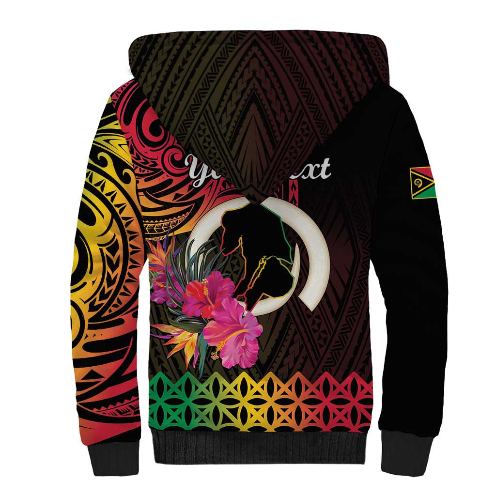 Personalised Vanuatu Port Vila Stay Strong Sherpa Hoodie Long God Yumi Stanap LT01 - Polynesian Pride