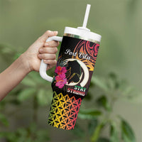 Personalised Vanuatu Port Vila Stay Strong Tumbler With Handle Long God Yumi Stanap LT01 - Polynesian Pride