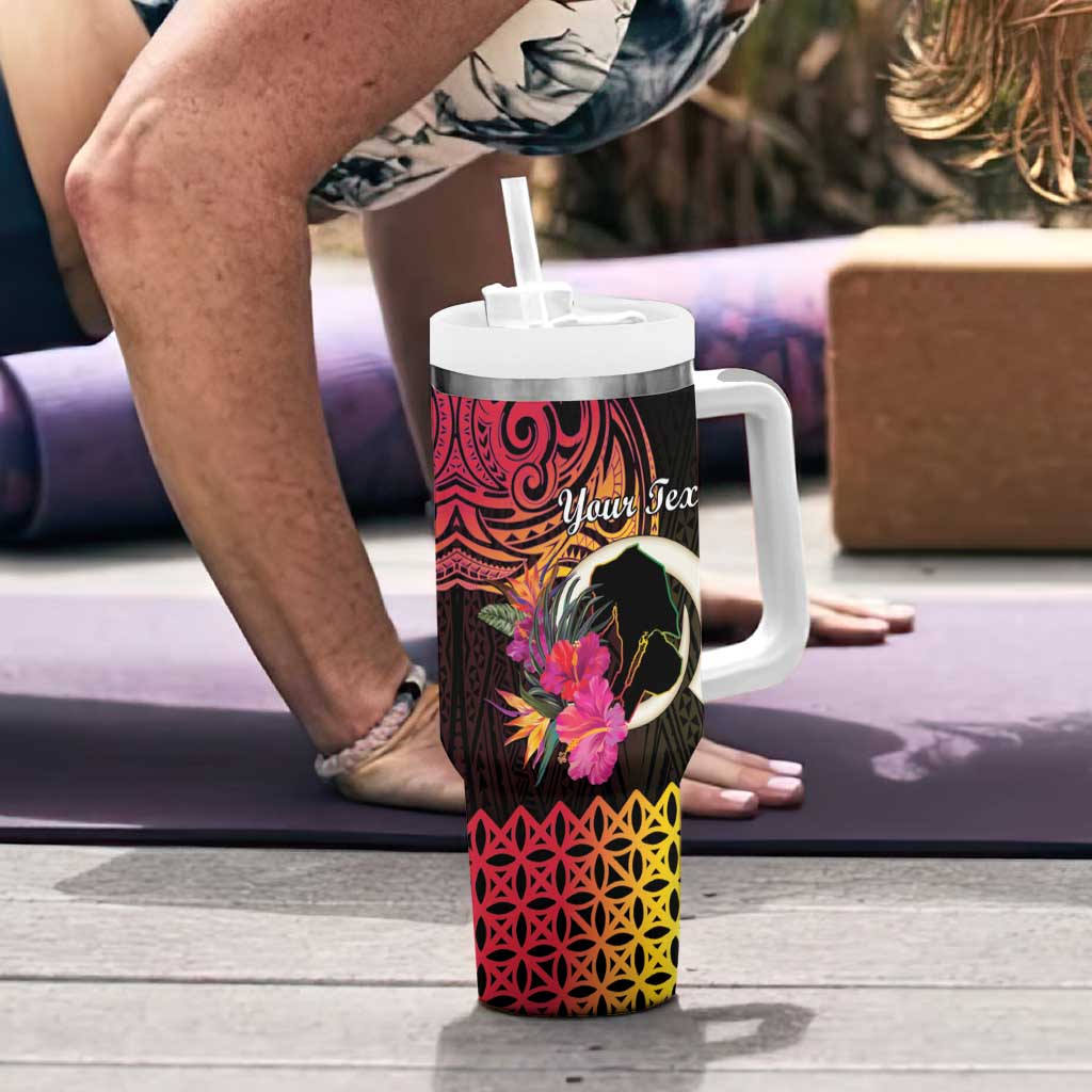 Personalised Vanuatu Port Vila Stay Strong Tumbler With Handle Long God Yumi Stanap LT01 - Polynesian Pride