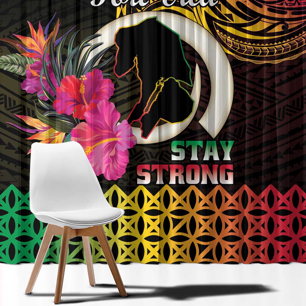 Vanuatu Port Vila Stay Strong Window Curtain Long God Yumi Stanap LT01 - Polynesian Pride