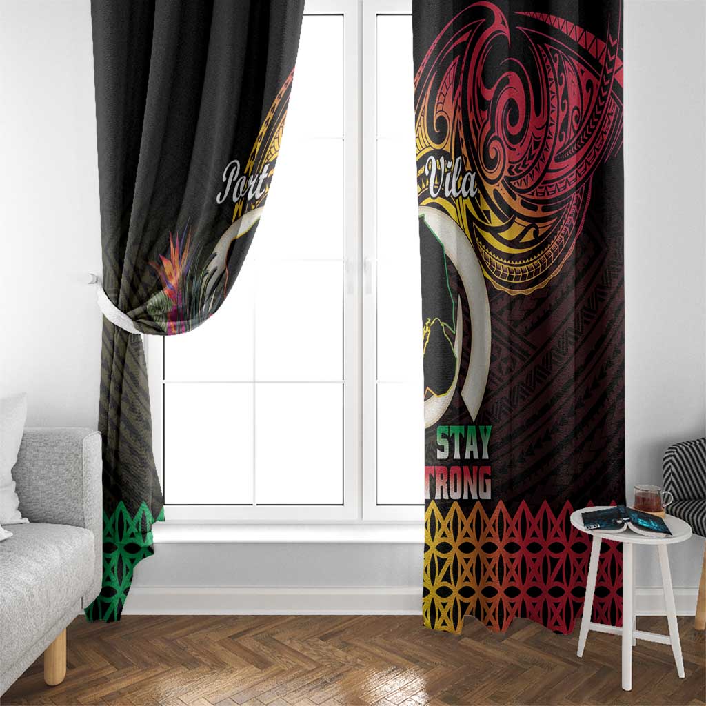 Vanuatu Port Vila Stay Strong Window Curtain Long God Yumi Stanap LT01 - Polynesian Pride