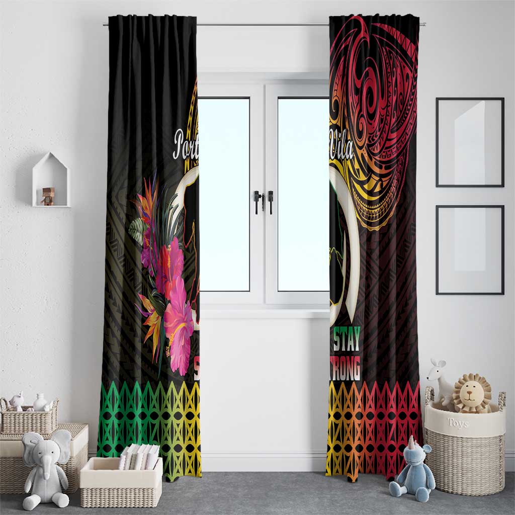 Vanuatu Port Vila Stay Strong Window Curtain Long God Yumi Stanap LT01 - Polynesian Pride