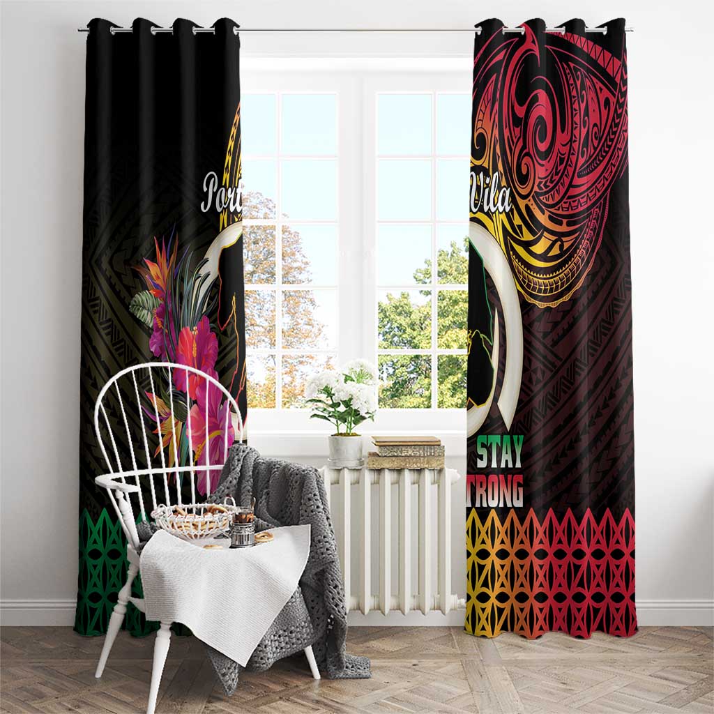 Vanuatu Port Vila Stay Strong Window Curtain Long God Yumi Stanap LT01 - Polynesian Pride