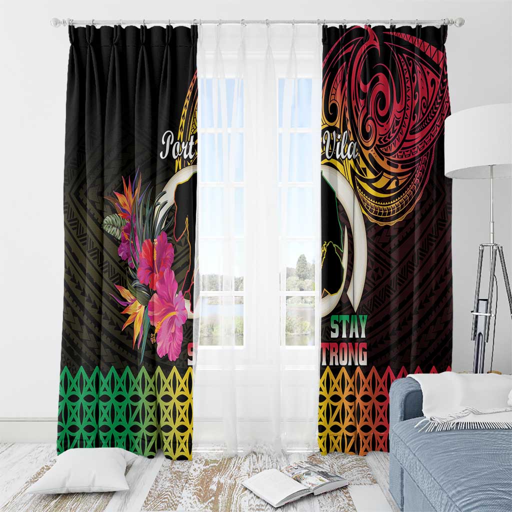 Vanuatu Port Vila Stay Strong Window Curtain Long God Yumi Stanap LT01 - Polynesian Pride