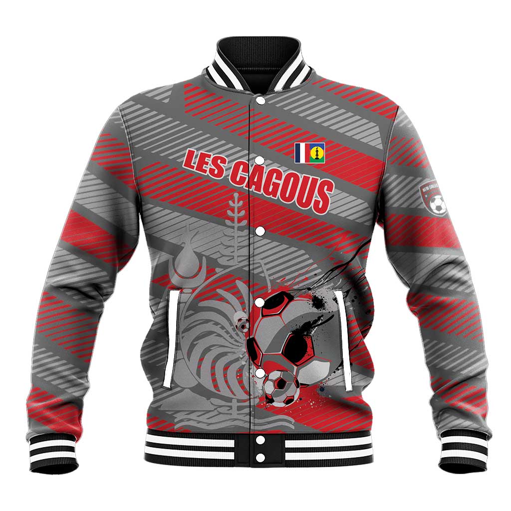 Custom Football 2026 New Caledonia Baseball Jacket Kagus Come On LT01 Unisex Gray - Polynesian Pride