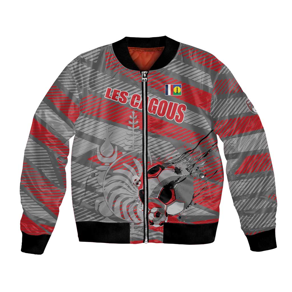 Custom Football 2026 New Caledonia Bomber Jacket Kagus Come On LT01 Unisex Gray - Polynesian Pride