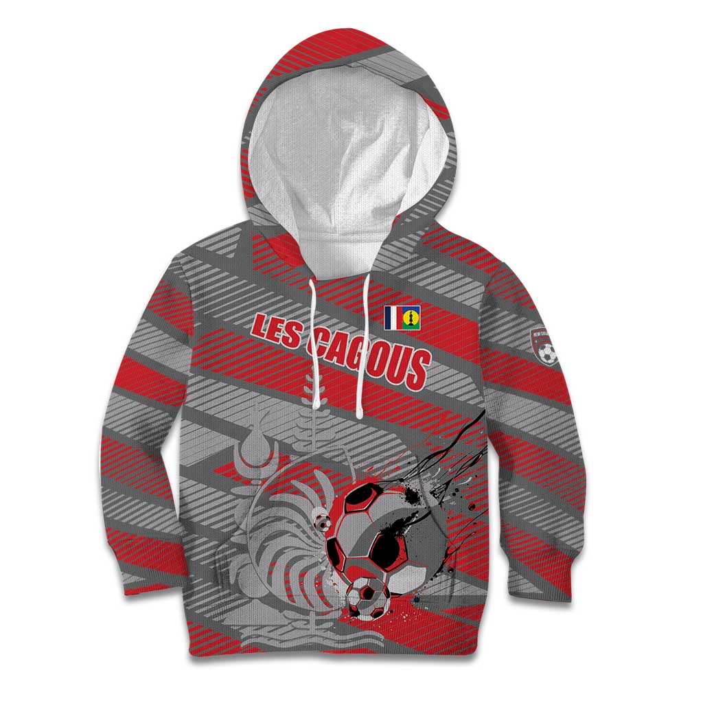 Custom Football 2026 New Caledonia Kid Hoodie Kagus Come On LT01 Hoodie Gray - Polynesian Pride
