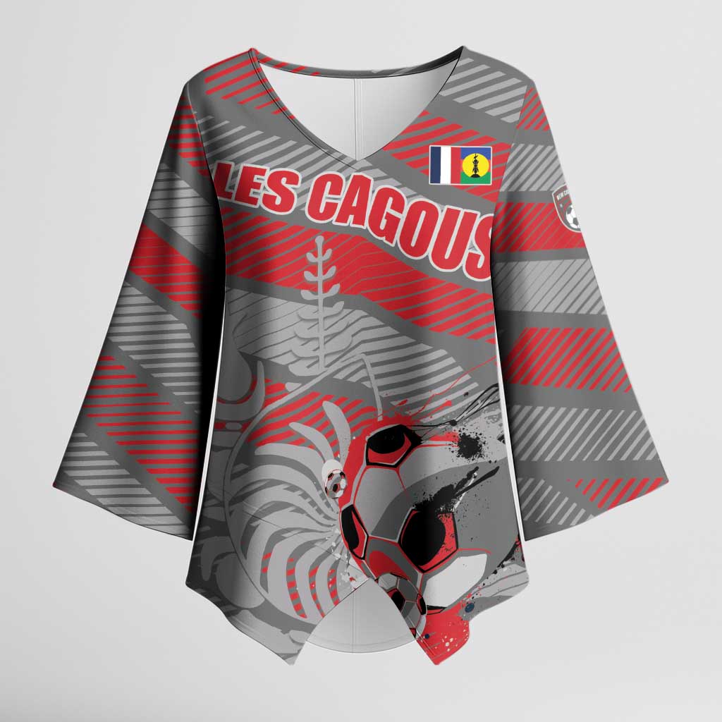 Custom Football 2026 New Caledonia Kimono Sleeve Blouse Kagus Come On LT01 Female Gray - Polynesian Pride