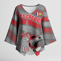 Custom Football 2026 New Caledonia Kimono Sleeve Blouse Kagus Come On LT01 Female Gray - Polynesian Pride