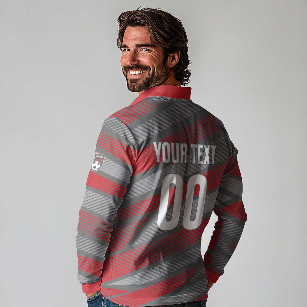 Custom Football 2026 New Caledonia Long Sleeve Polo Shirt Kagus Come On
