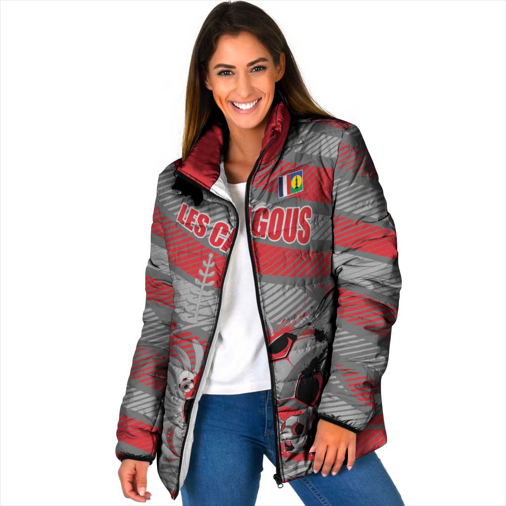 Custom Football 2026 New Caledonia Padded Jacket Kagus Come On LT01 Women Gray - Polynesian Pride