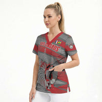 Custom Football 2026 New Caledonia Scrub Top Kagus Come On LT01 - Polynesian Pride