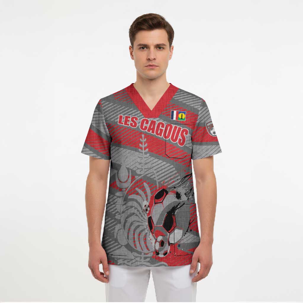 Custom Football 2026 New Caledonia Scrub Top Kagus Come On LT01 - Polynesian Pride