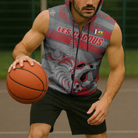 Custom Football 2026 New Caledonia Sleeveless Zip Hoodie Kagus Come On LT01 - Polynesian Pride