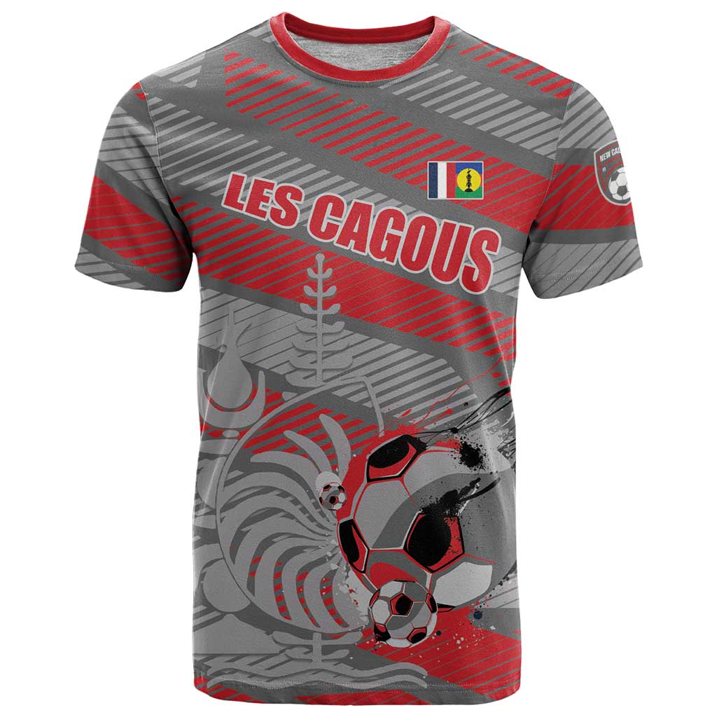 Custom Football 2026 New Caledonia T Shirt Kagus Come On LT01 Gray - Polynesian Pride