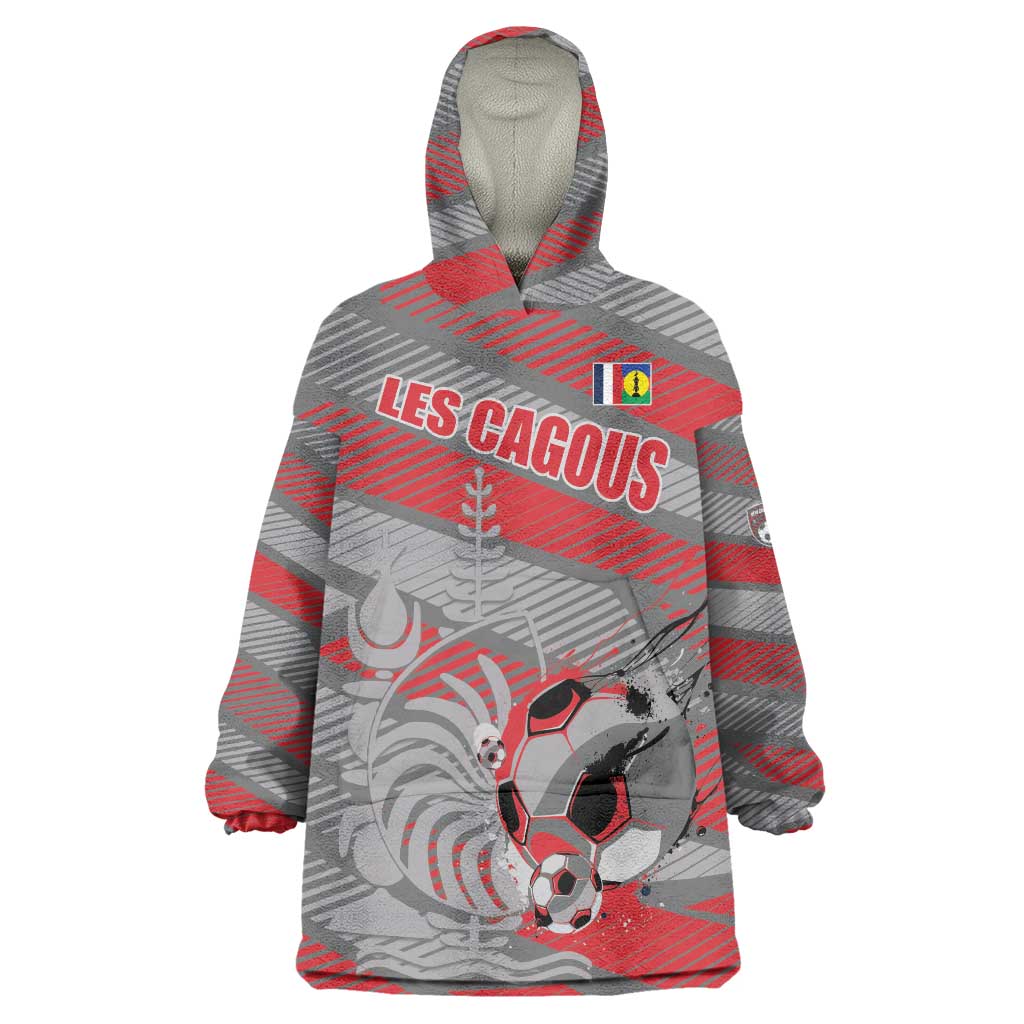Custom Football 2026 New Caledonia Wearable Blanket Hoodie Kagus Come On LT01 One Size Gray - Polynesian Pride