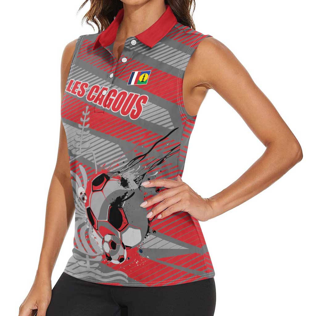 Custom Football 2026 New Caledonia Women Sleeveless Polo Shirt Kagus Come On