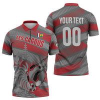 Custom Football 2026 New Caledonia Zipper Polo Shirt Kagus Come On LT01 - Polynesian Pride