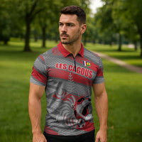 Custom Football 2026 New Caledonia Zipper Polo Shirt Kagus Come On LT01 - Polynesian Pride