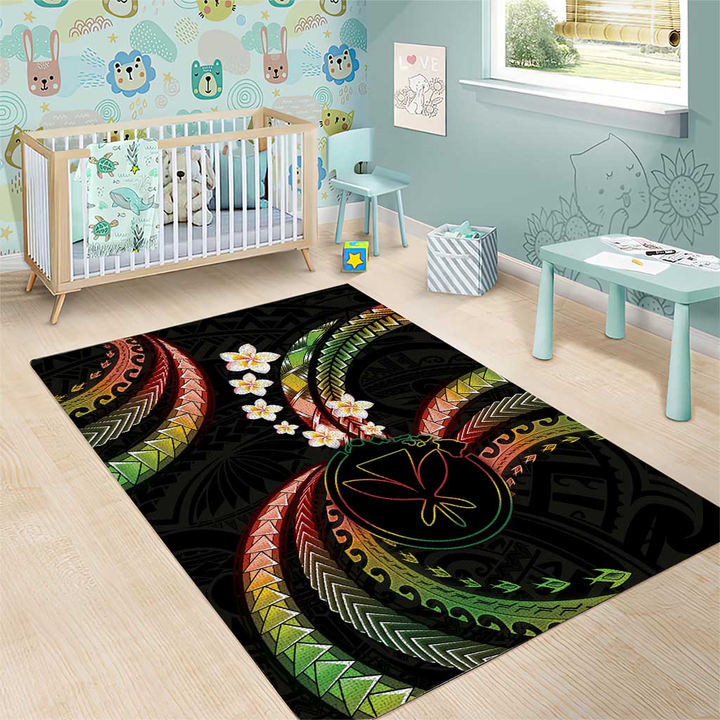 Hawaii Map Kanaka Maoli Area Rug Fantastic Frangipani Reggae