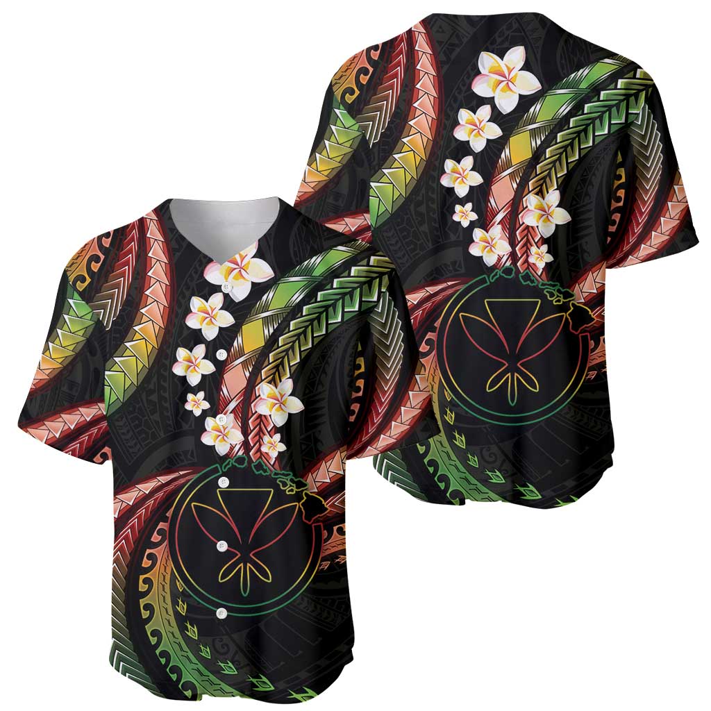 Hawaii Map Kanaka Maoli Baseball Jersey Fantastic Frangipani Reggae