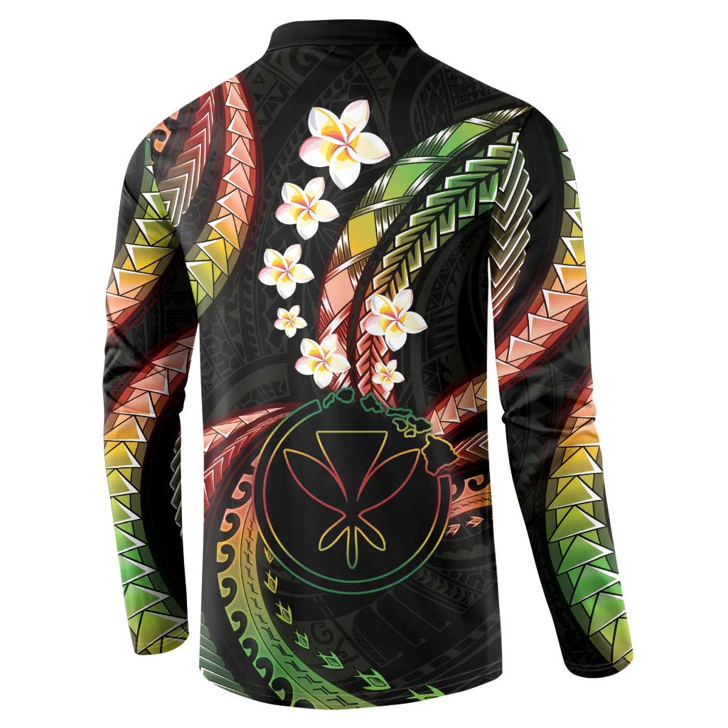 Hawaii Map Kanaka Maoli Button Sweatshirt Fantastic Frangipani Reggae