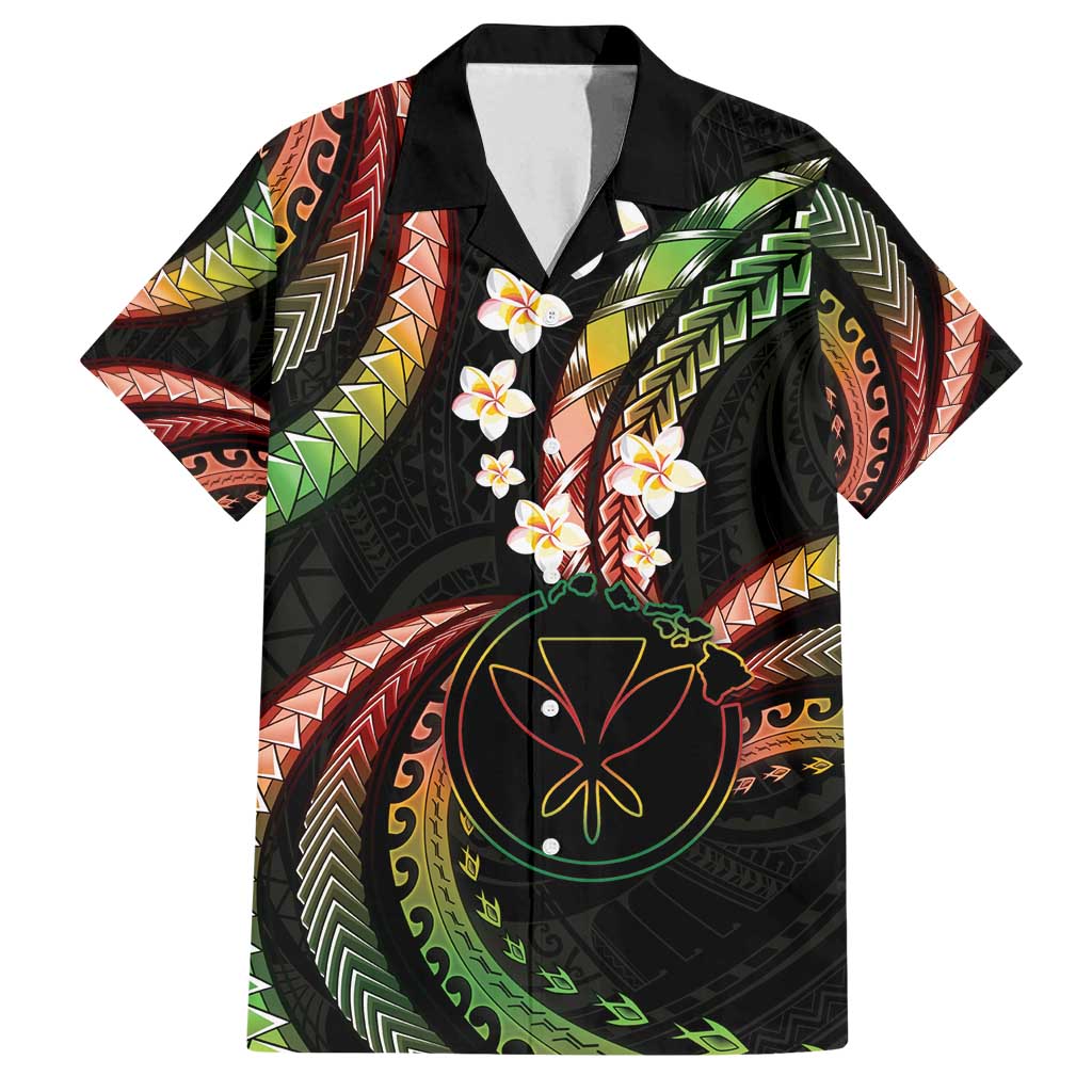 Hawaii Map Kanaka Maoli Family Matching Long Sleeve Bodycon Dress and Hawaiian Shirt Fantastic Frangipani Reggae