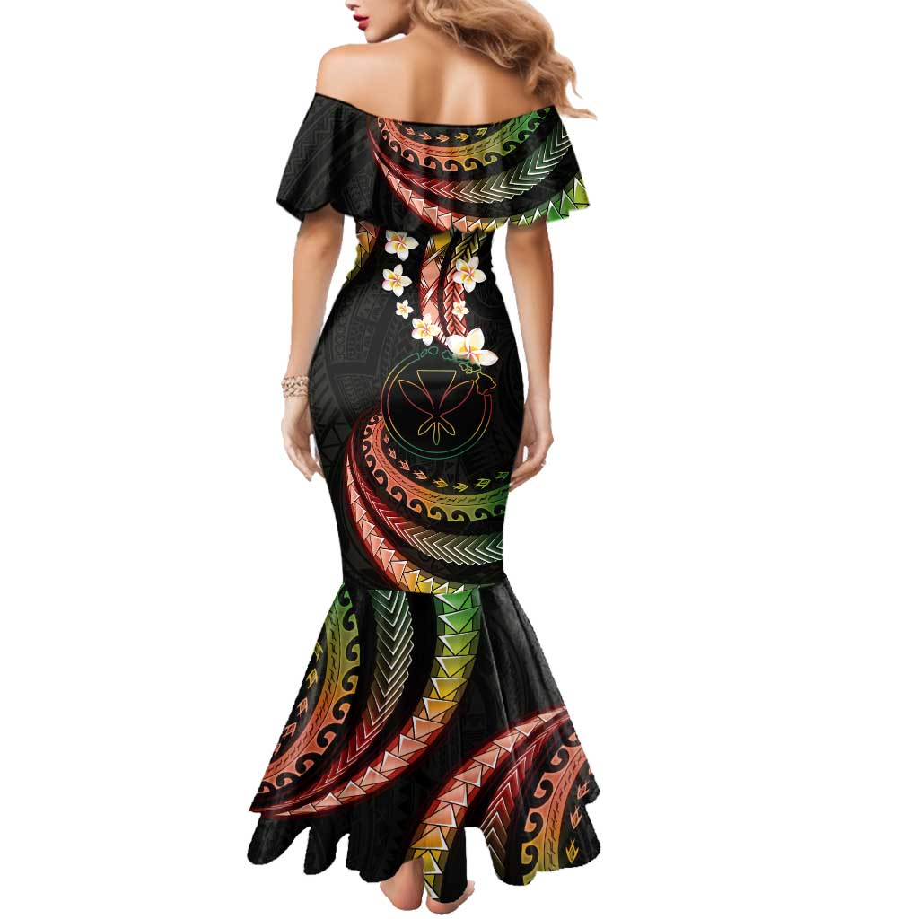 Hawaii Map Kanaka Maoli Family Matching Mermaid Dress and Hawaiian Shirt Fantastic Frangipani Reggae