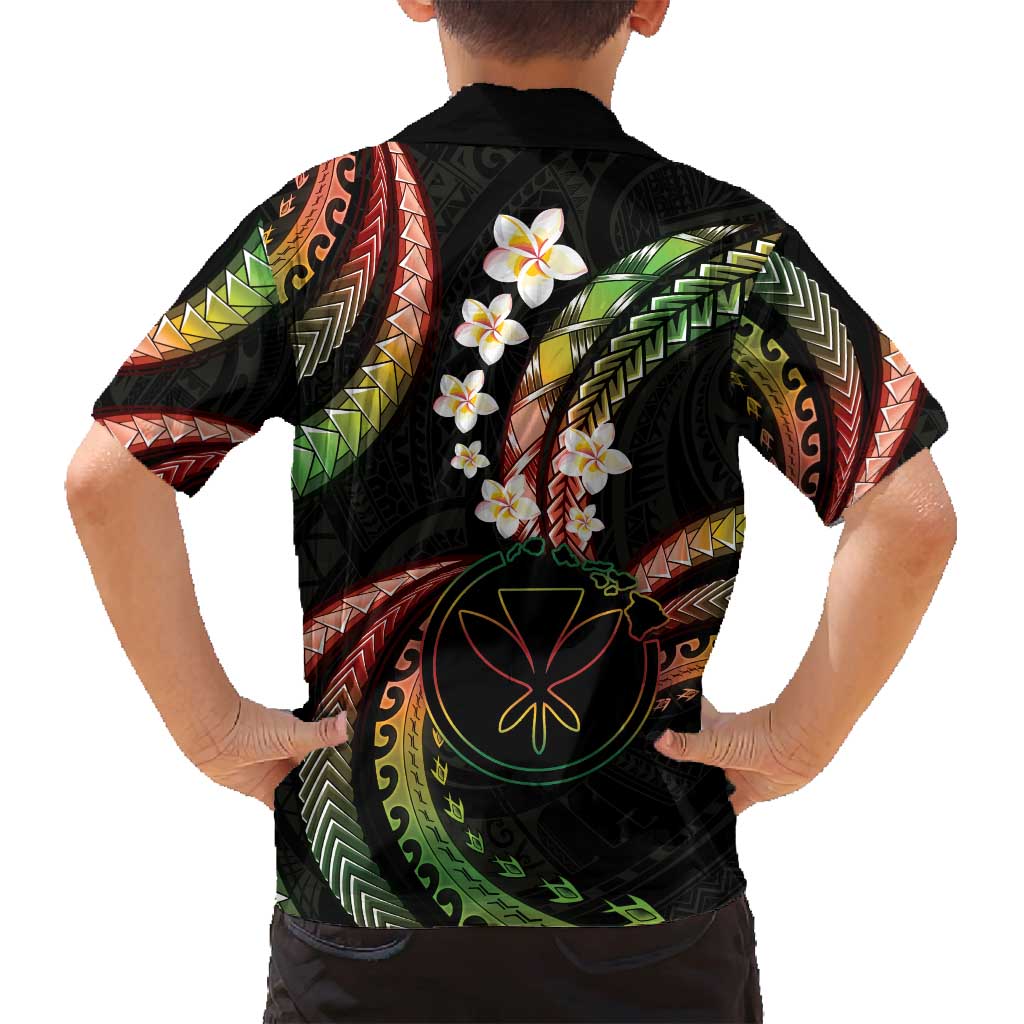 Hawaii Map Kanaka Maoli Family Matching Off Shoulder Maxi Dress and Hawaiian Shirt Fantastic Frangipani Reggae