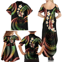Hawaii Map Kanaka Maoli Family Matching Summer Maxi Dress and Hawaiian Shirt Fantastic Frangipani Reggae