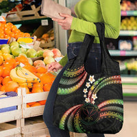 Hawaii Map Kanaka Maoli Grocery Bag Fantastic Frangipani Reggae