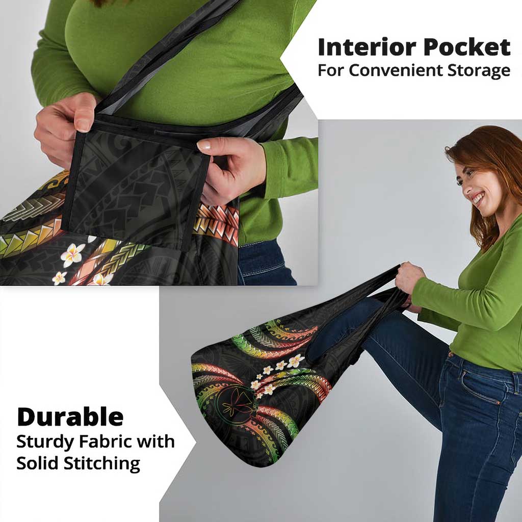 Hawaii Map Kanaka Maoli Grocery Bag Fantastic Frangipani Reggae