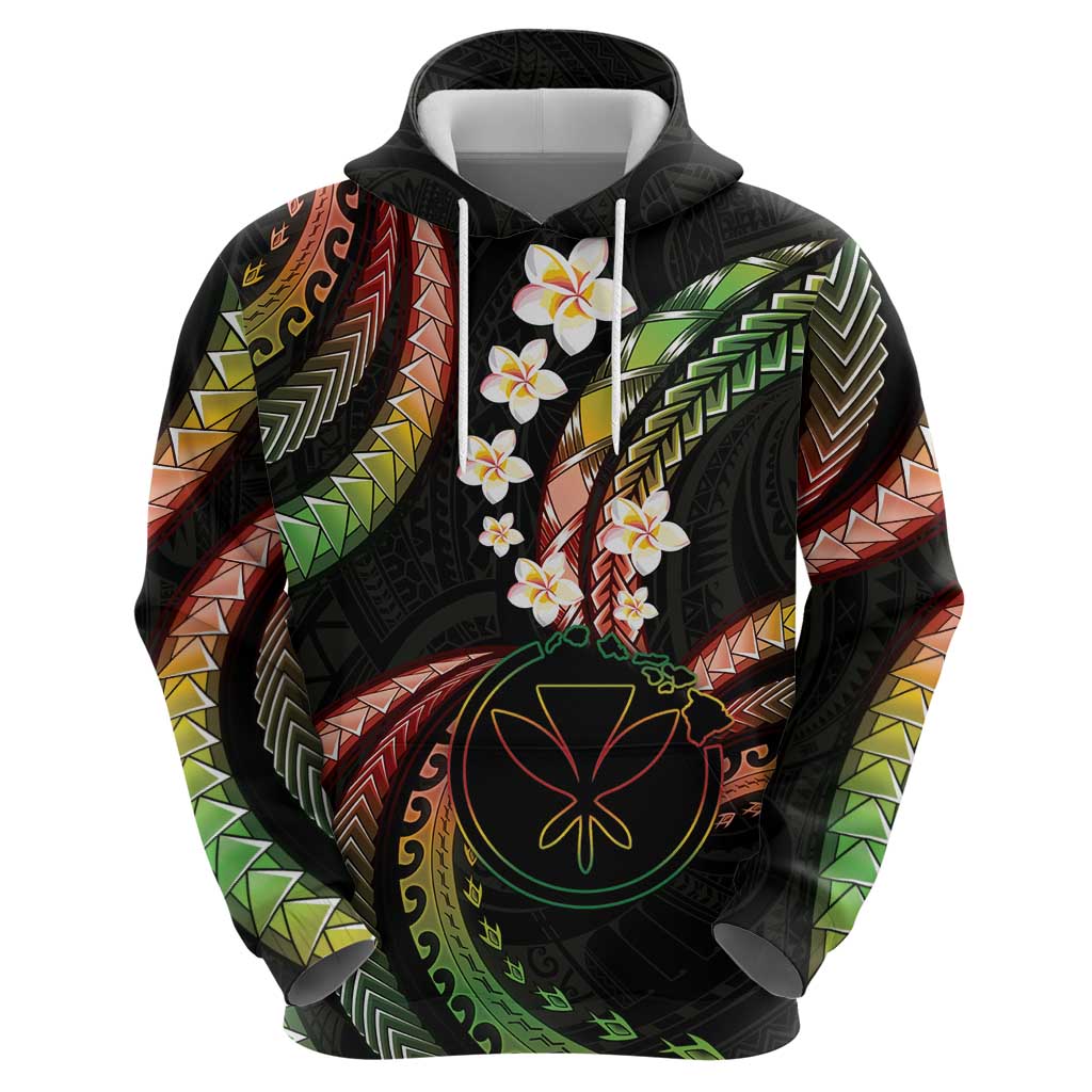 Hawaii Map Kanaka Maoli Hoodie Fantastic Frangipani Reggae