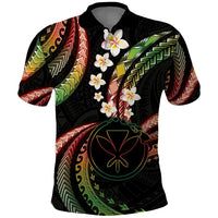 Hawaii Map Kanaka Maoli Polo Shirt Fantastic Frangipani Reggae