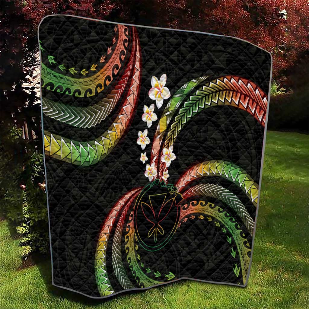 Hawaii Map Kanaka Maoli Quilt Fantastic Frangipani Reggae