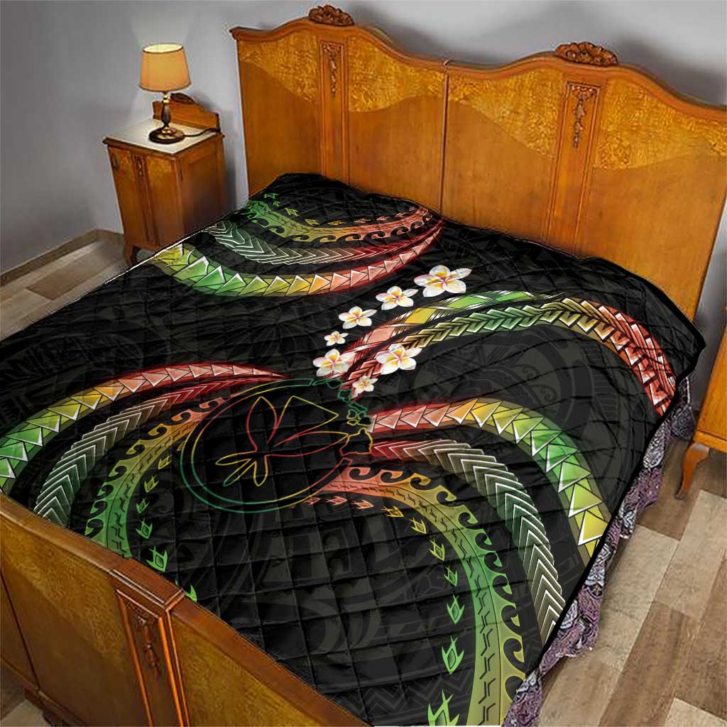 Hawaii Map Kanaka Maoli Quilt Fantastic Frangipani Reggae