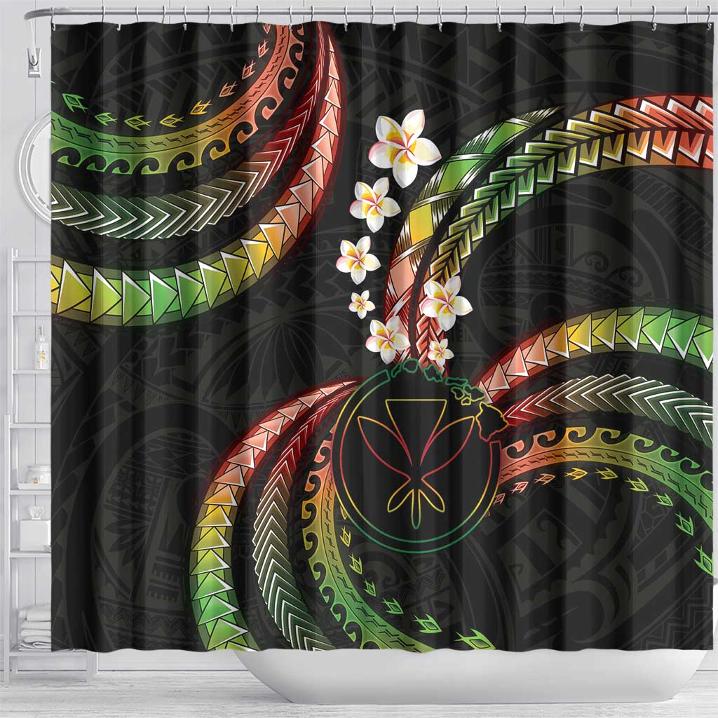Hawaii Map Kanaka Maoli Shower Curtain Fantastic Frangipani Reggae
