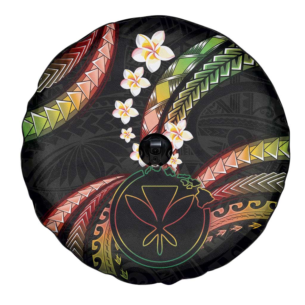 Hawaii Map Kanaka Maoli Spare Tire Cover Fantastic Frangipani Reggae
