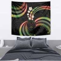 Hawaii Map Kanaka Maoli Tapestry Fantastic Frangipani Reggae