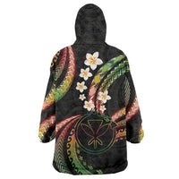 Hawaii Map Kanaka Maoli Wearable Blanket Hoodie Fantastic Frangipani Reggae