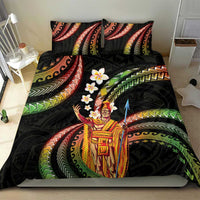 Hawaii King Kamehameha Bedding Set Fantastic Plumeria Reggae