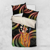 Hawaii King Kamehameha Bedding Set Fantastic Plumeria Reggae