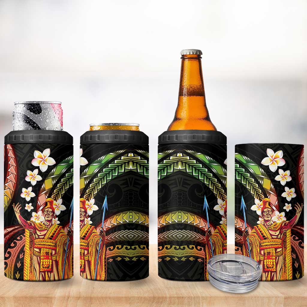 Hawaii King Kamehameha 4 in 1 Can Cooler Tumbler Fantastic Plumeria Reggae