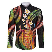 Hawaii King Kamehameha Family Matching Off Shoulder Maxi Dress and Hawaiian Shirt Fantastic Plumeria Reggae