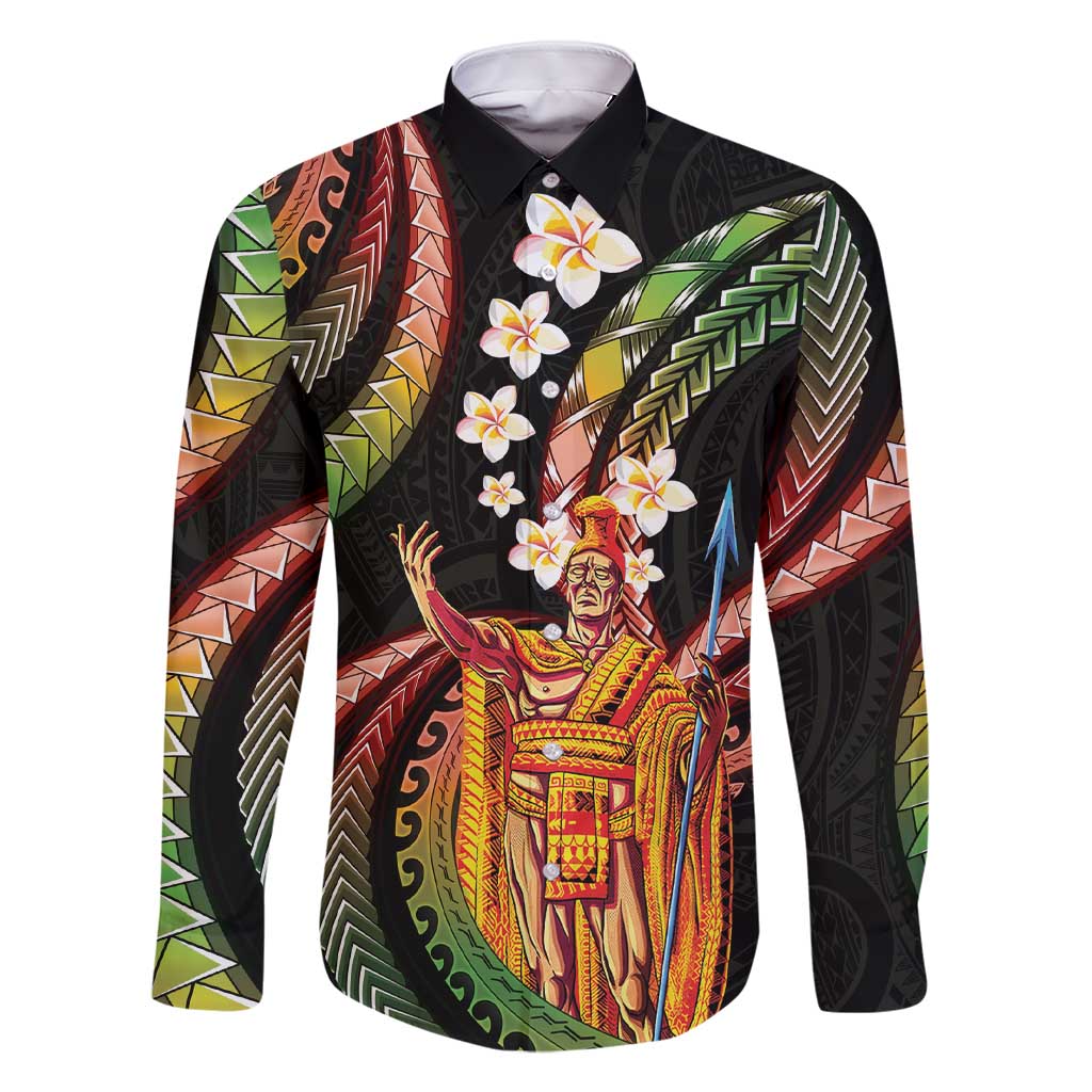 Hawaii King Kamehameha Family Matching Short Sleeve Bodycon Dress and Hawaiian Shirt Fantastic Plumeria Reggae
