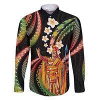 Hawaii King Kamehameha Family Matching Short Sleeve Bodycon Dress and Hawaiian Shirt Fantastic Plumeria Reggae